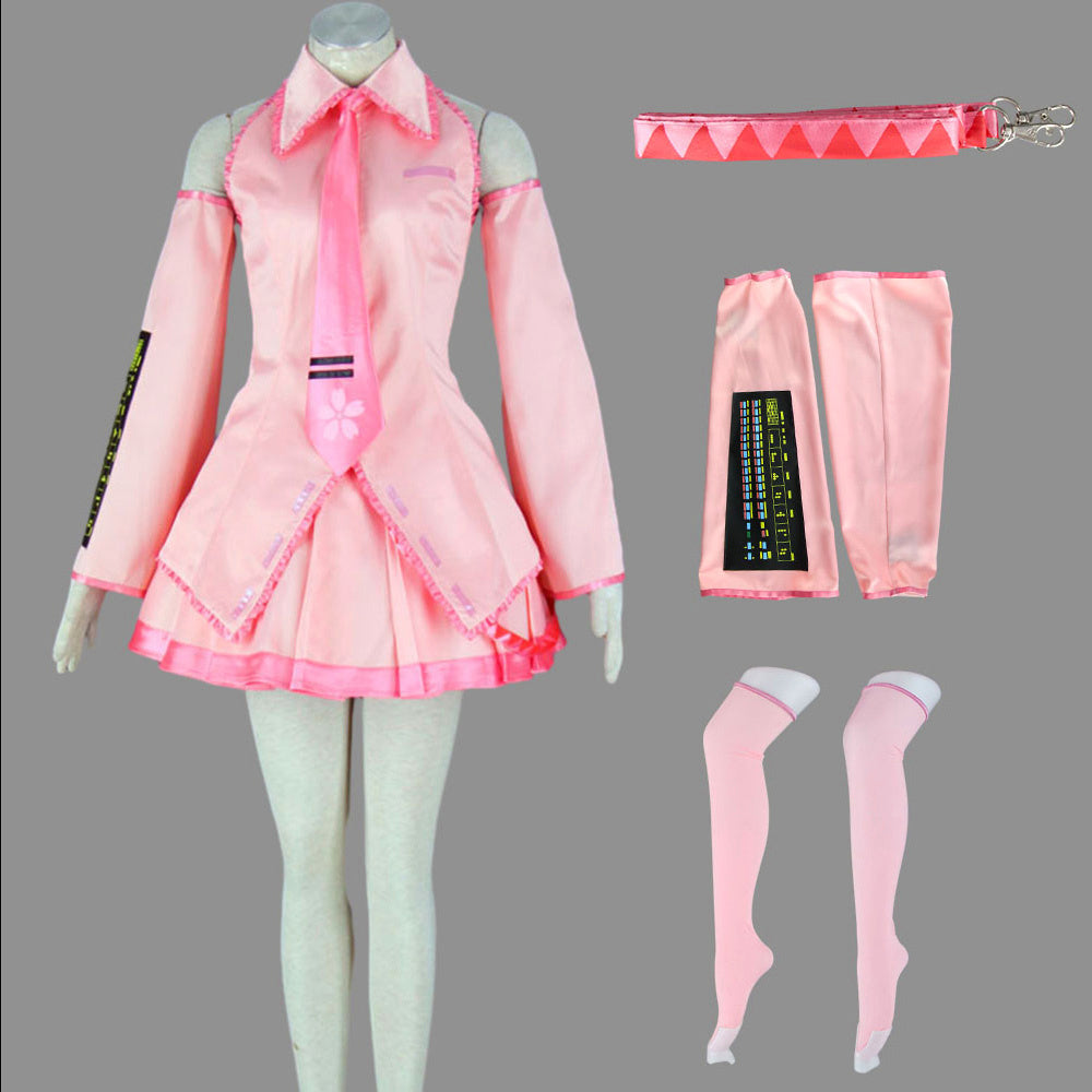 Virtual Popstar Cherry Blossom Pink Diva Cosplay Costume with Accessories For Women Kids product image 1