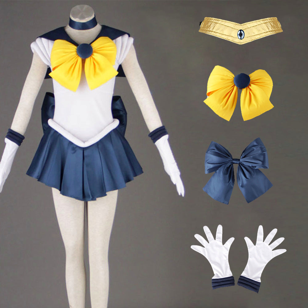 Anime Sailor Moon Tenou Haruka Sailor Uranus Fighting Cosplay Costume with Accessories for Women Kids product image 10