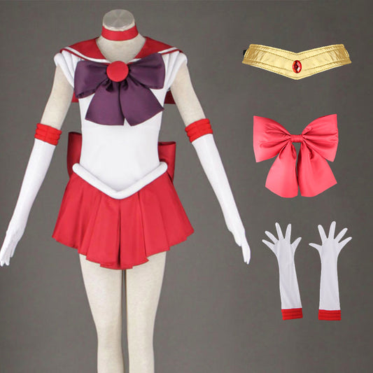 Anime Sailor Moon Heino Rei Sailor Mars Fighting Cosplay Costume with Accessories for Women Kids product image 8