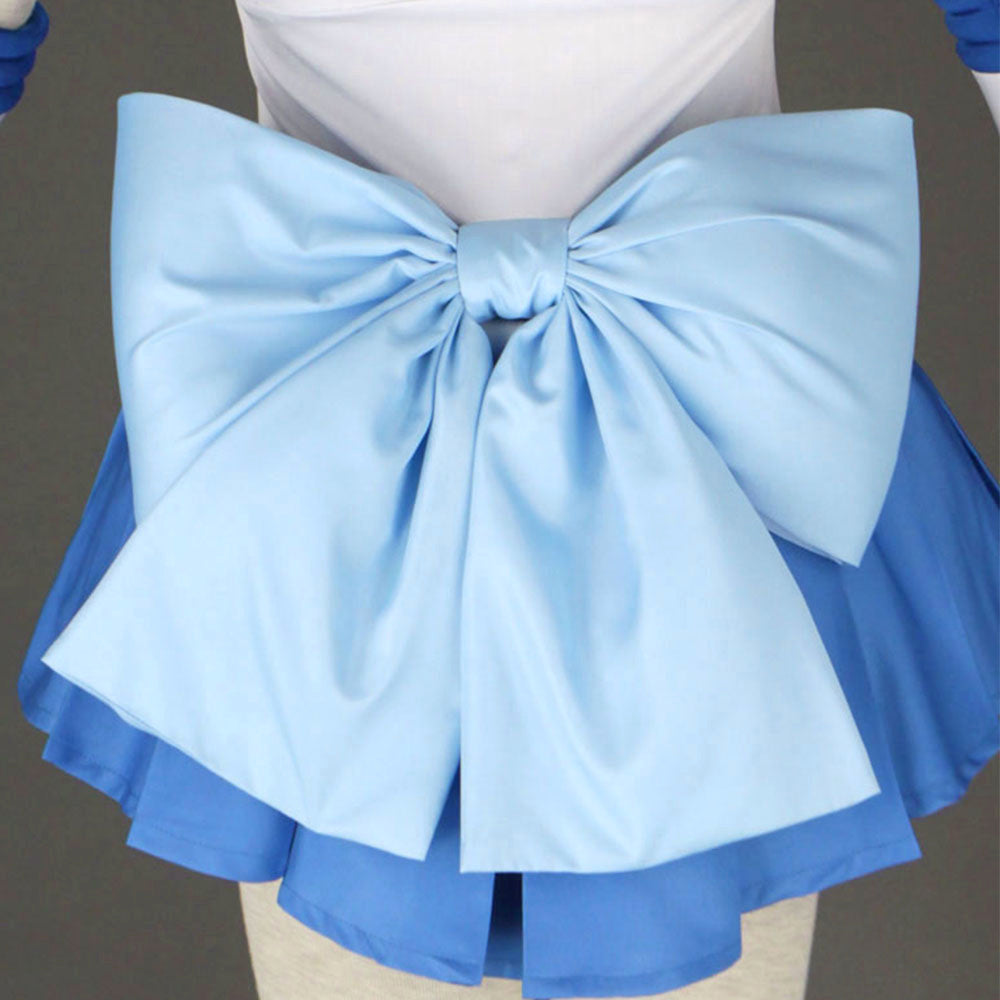 Anime Sailor Moon Mizuno Ami Sailor Mercury Fighting Cosplay Costume with Accessories for Women Kids product image 2