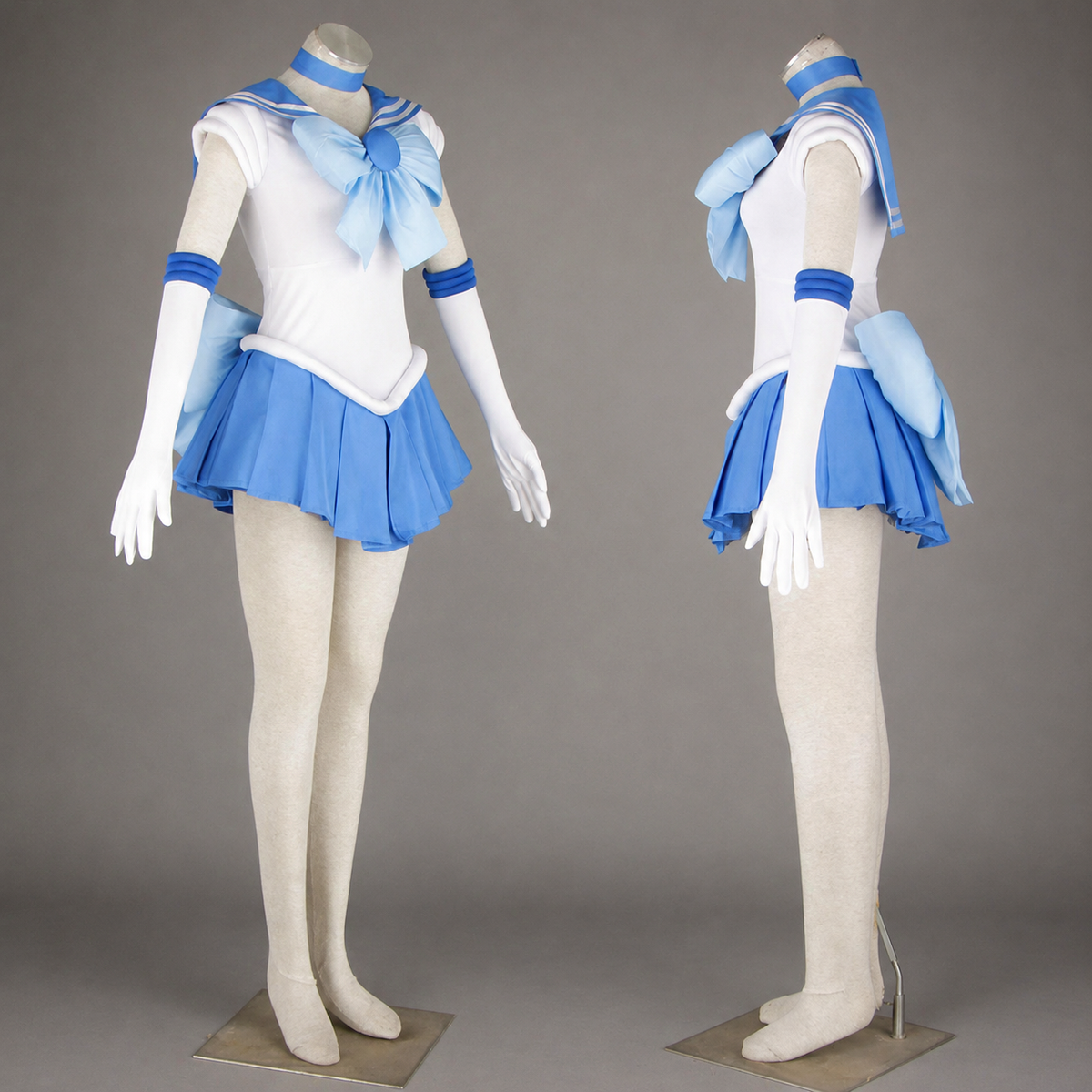 Anime Sailor Moon Mizuno Ami Sailor Mercury Fighting Cosplay Costume with Accessories for Women Kids product image 9