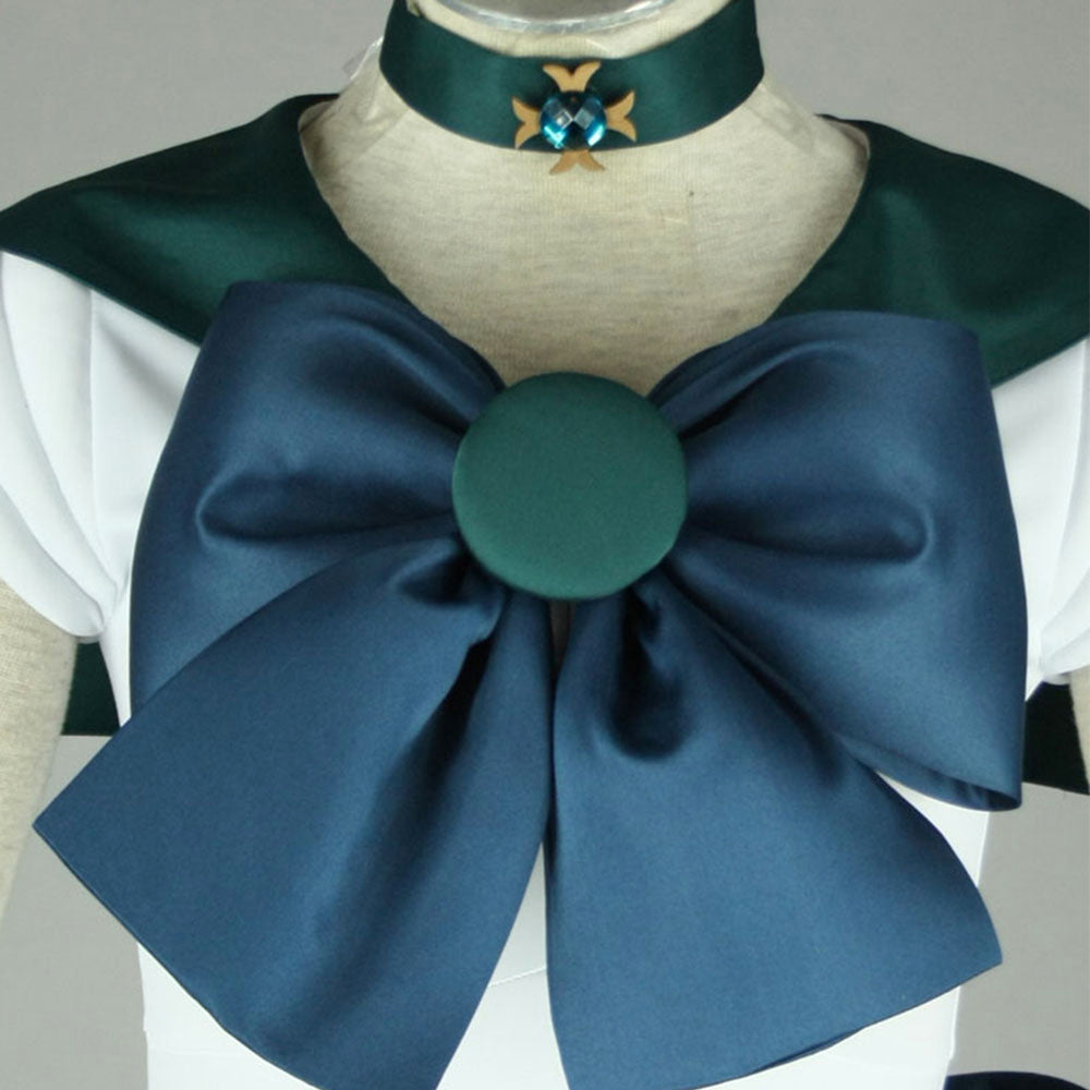Anime Sailor Moon Kaiou Michiru Sailor neptune Fighting Cosplay Costume with Accessories for Women Kids product image 5