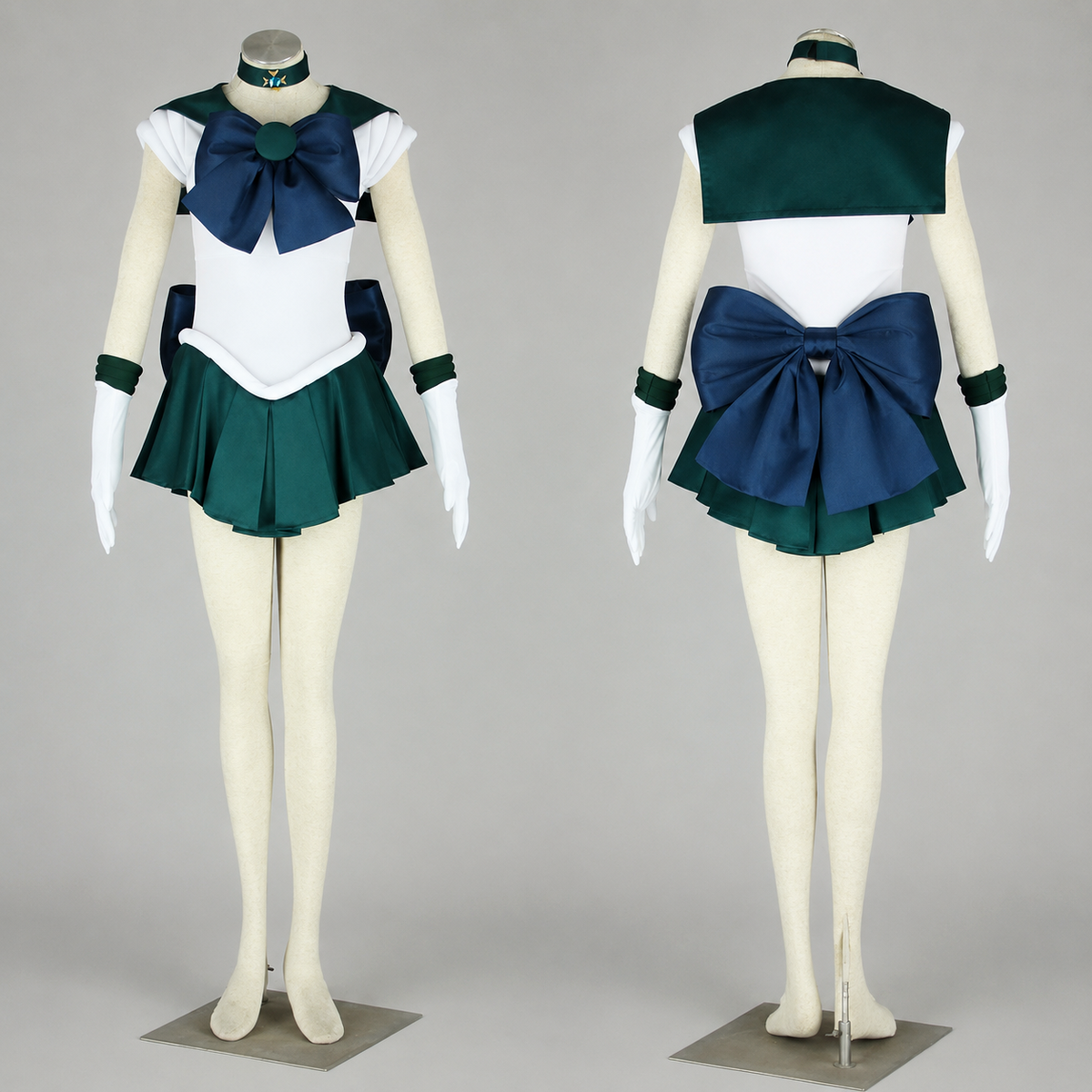 Anime Sailor Moon Kaiou Michiru Sailor neptune Fighting Cosplay Costume with Accessories for Women Kids product image 8