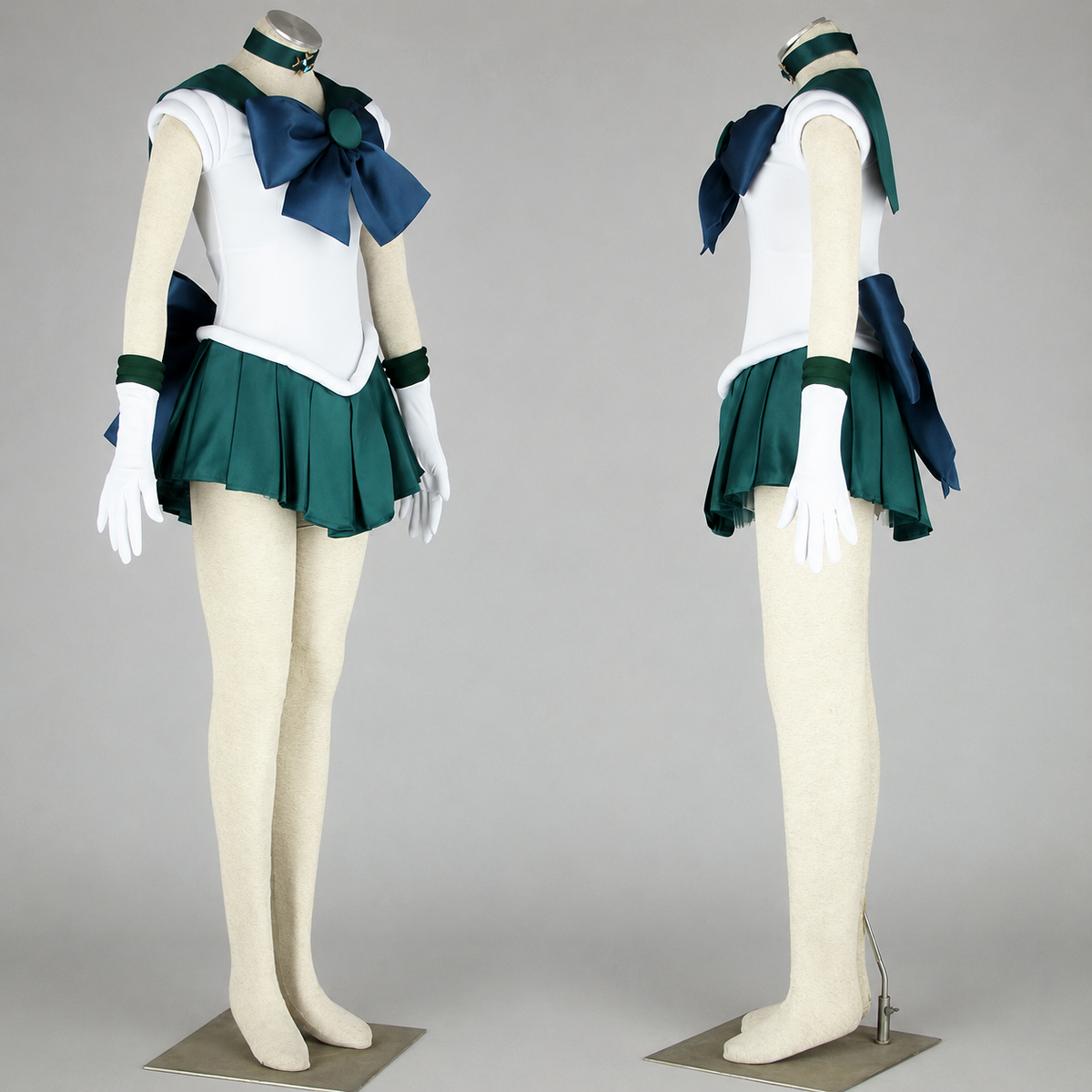 Anime Sailor Moon Kaiou Michiru Sailor neptune Fighting Cosplay Costume with Accessories for Women Kids product image 9
