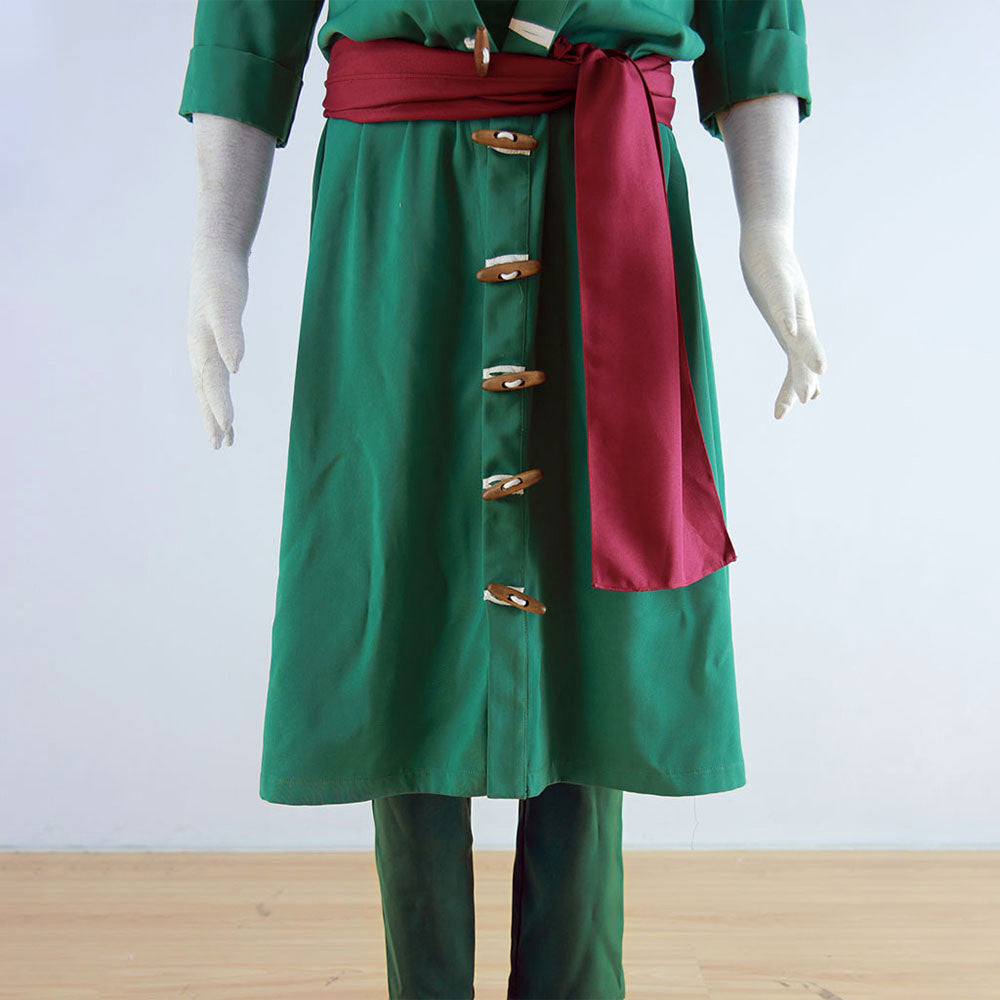 Anime Ocean Adventure Green 3-Sword Swordsman Pirate Cosplay Costume Uniform for Men Kids product image 10