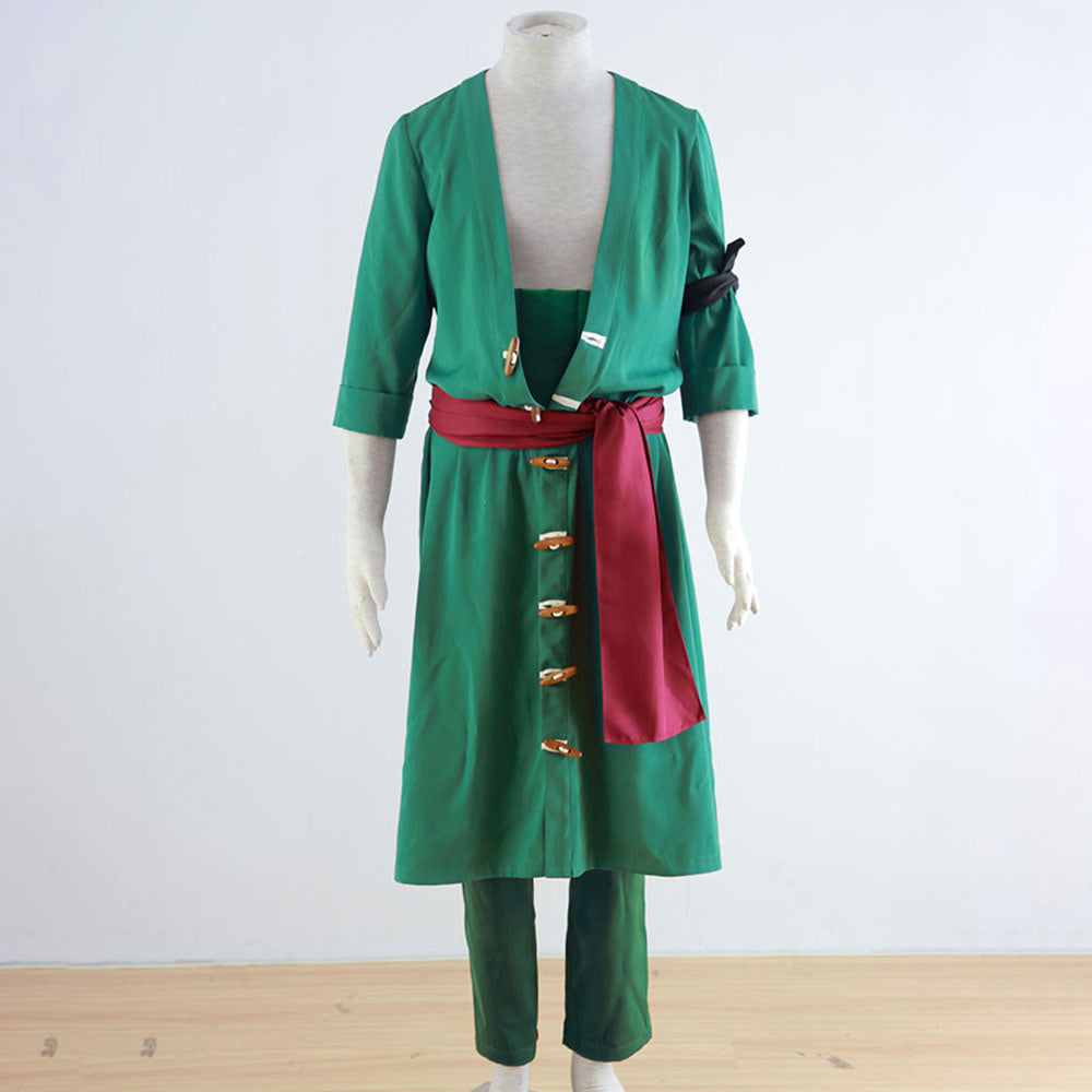 Anime Ocean Adventure Green 3-Sword Swordsman Pirate Cosplay Costume Uniform for Men Kids product image 12