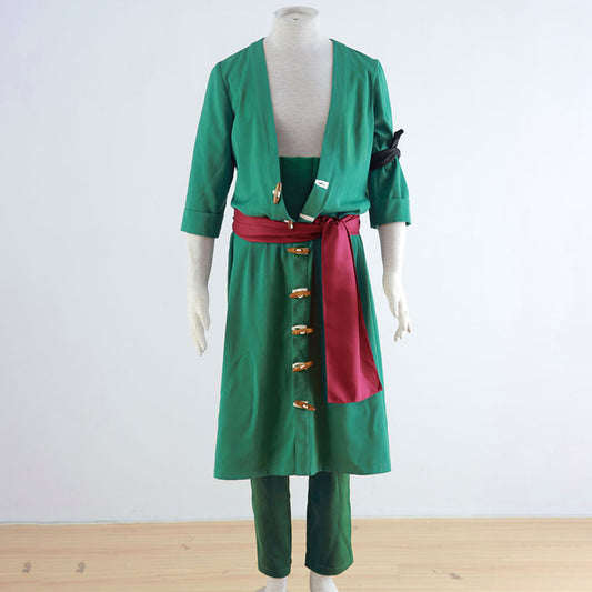 Anime Ocean Adventure Green 3-Sword Swordsman Pirate Cosplay Costume Uniform for Men Kids product image 12