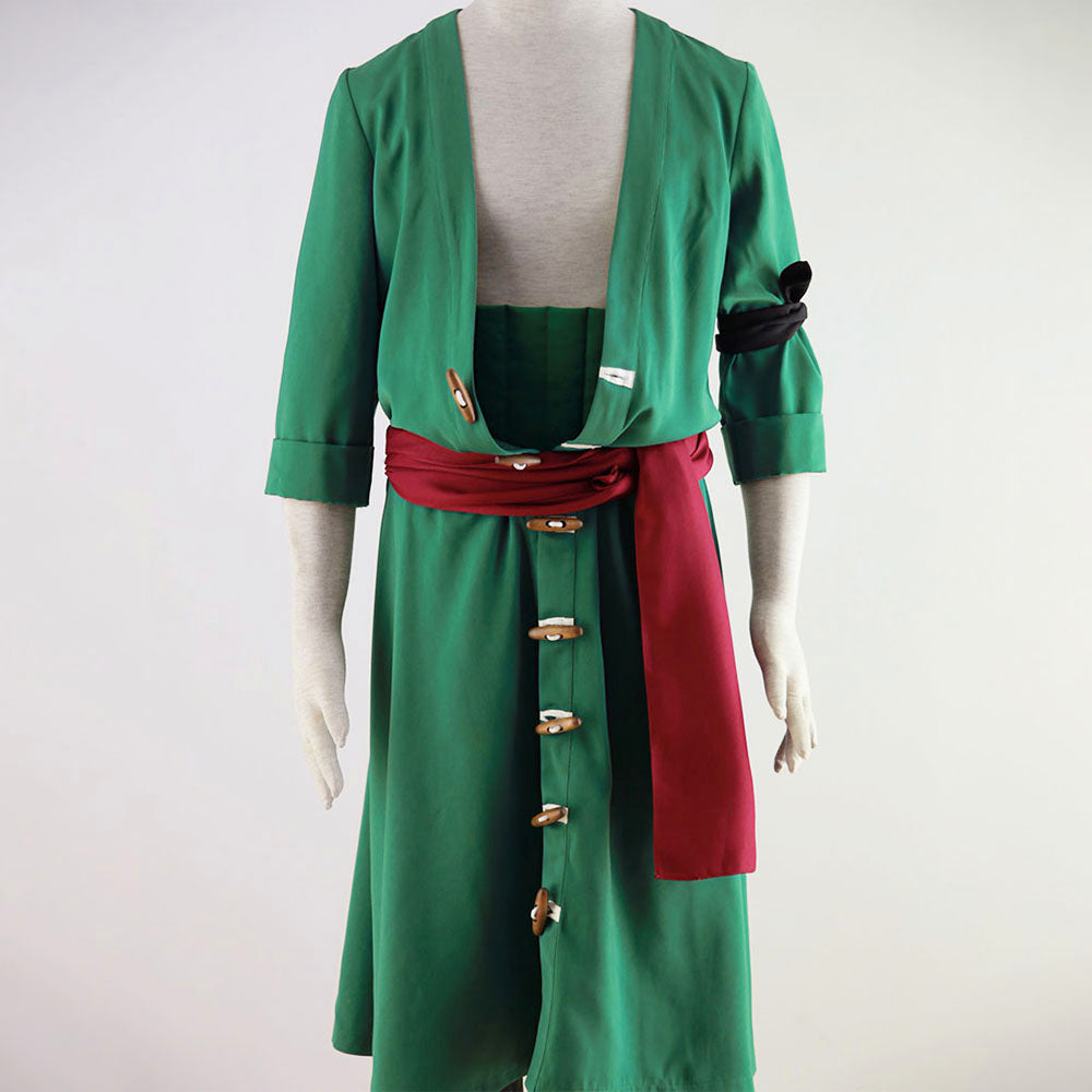 Anime Ocean Adventure Green 3-Sword Swordsman Pirate Cosplay Costume Uniform for Men Kids product image 5