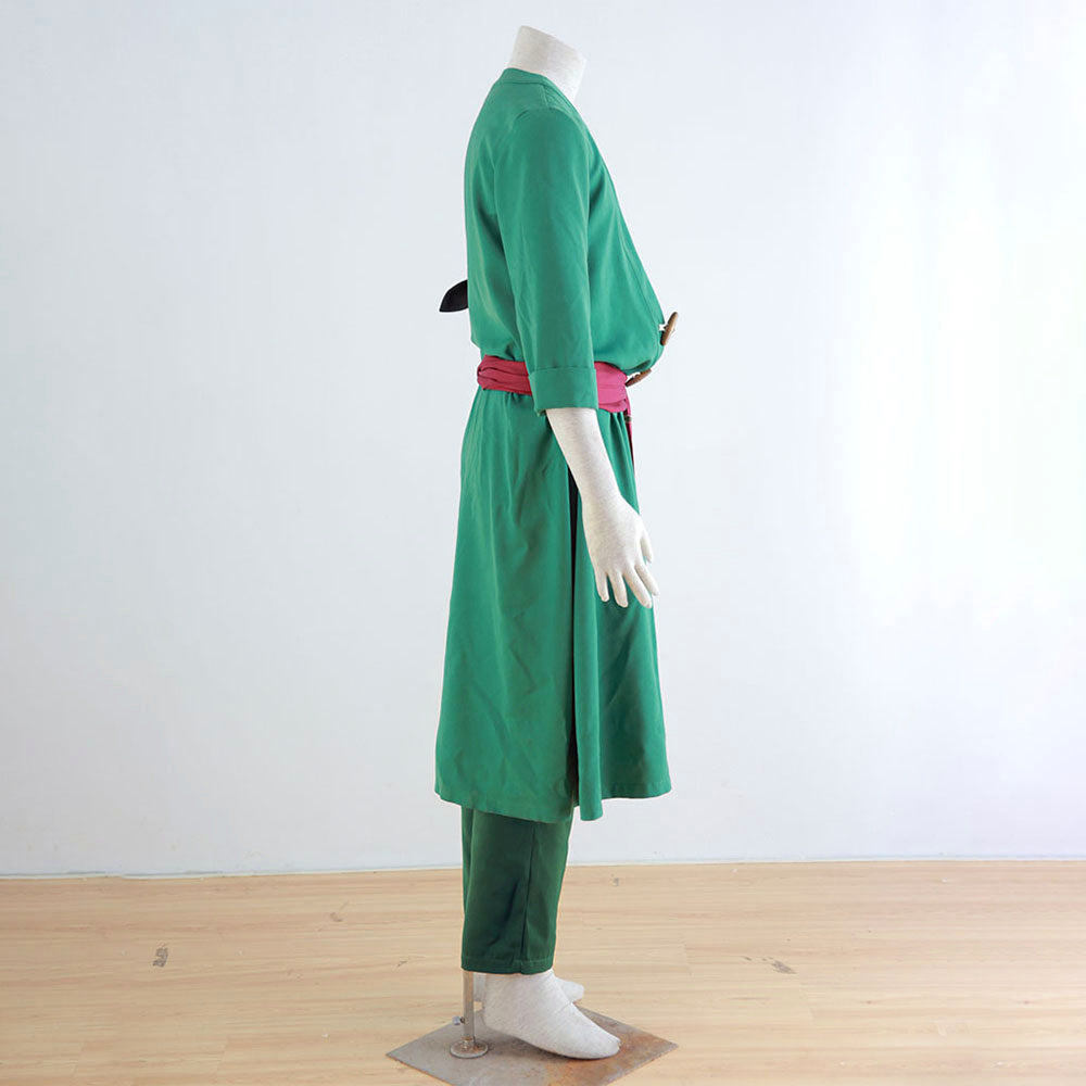 Anime Ocean Adventure Green 3-Sword Swordsman Pirate Cosplay Costume Uniform for Men Kids product image 7