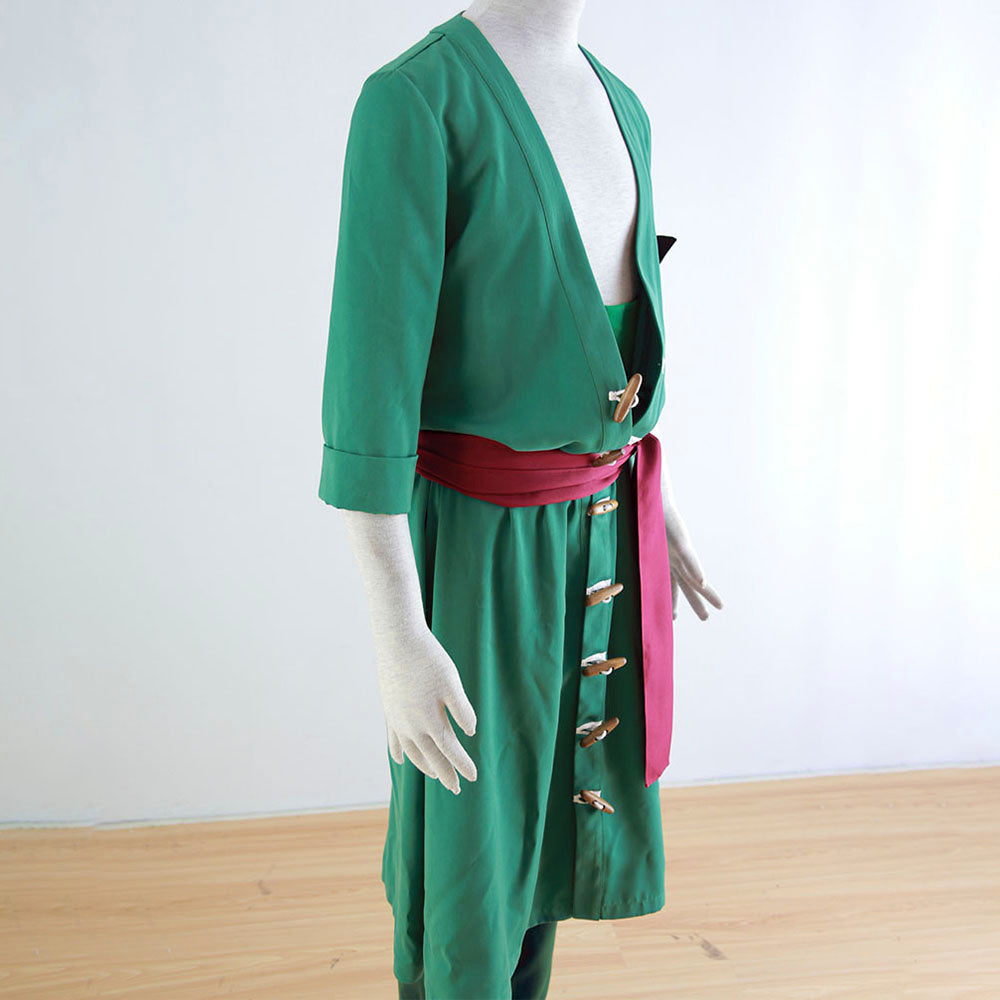 Anime Ocean Adventure Green 3-Sword Swordsman Pirate Cosplay Costume Uniform for Men Kids product image 8