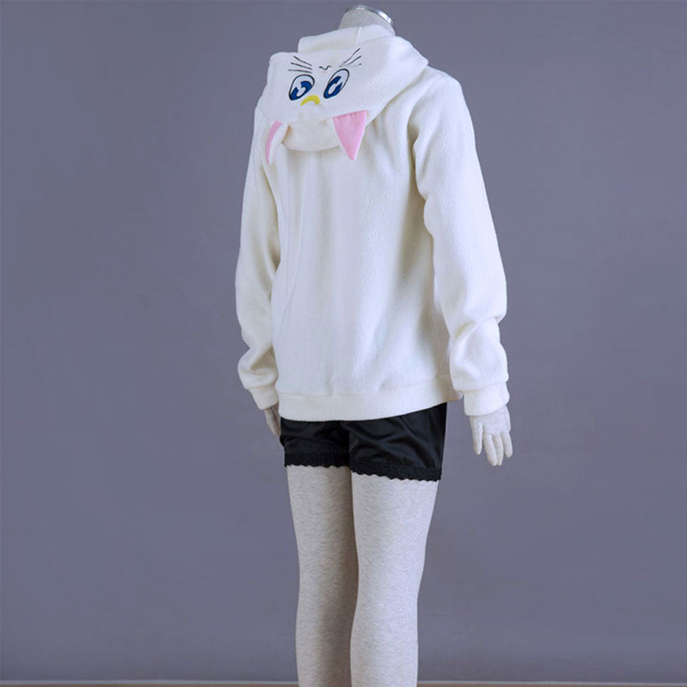 Anime Sailor Moon Artemis The White Cat Cosplay Costume Cute White Hoodie for Women Kids product image 3