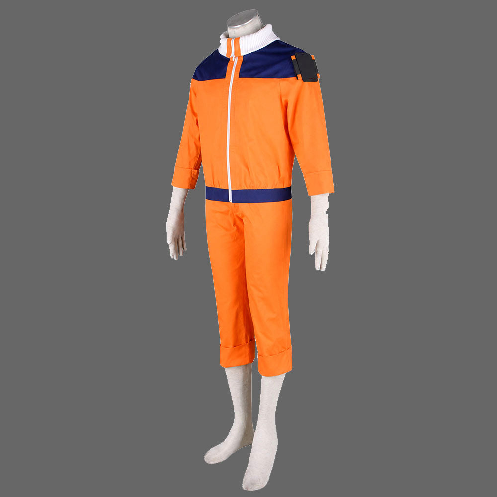Naruto Uzumaki classic orange cosplay costume three-quarter view